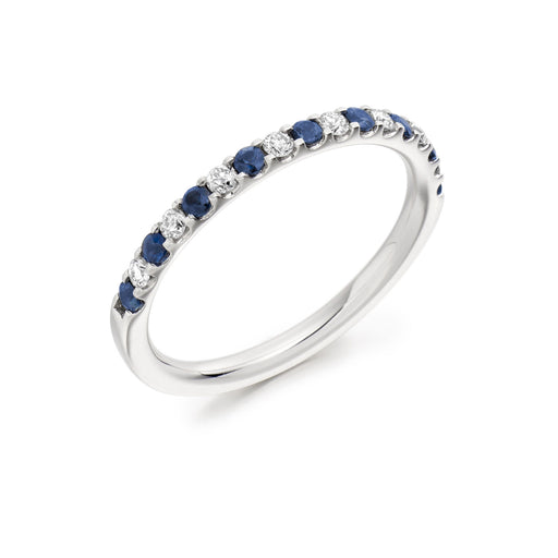 Michael Spiers 18ct White Gold Brilliant-Cut Sapphire & Diamond Half Eternity Ring 0.39ct - HET 1023 BSAD Ring Michael Spiers   