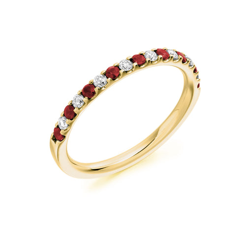 Michael Spiers 18ct Yellow Gold Brilliant-Cut Ruby & Diamond Half Eternity Ring 0.35ct - HET 1023 RUD Ring Michael Spiers   