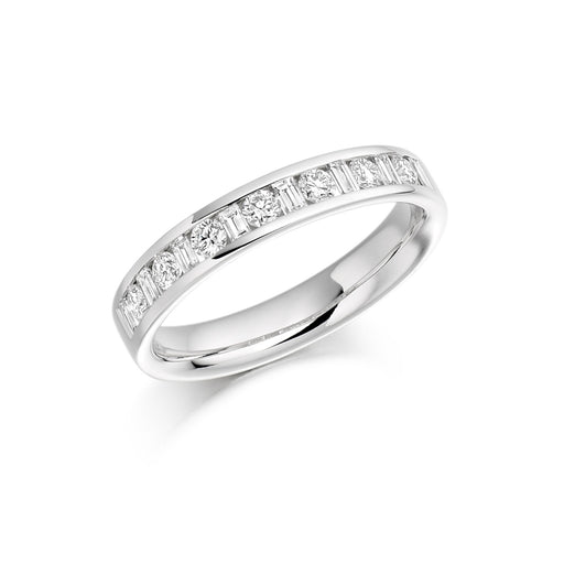 Michael Spiers Platinum Brilliant & Baguette-Cut Diamond Half Eternity Ring 0.50ct - HET 1109 Ring Michael Spiers   