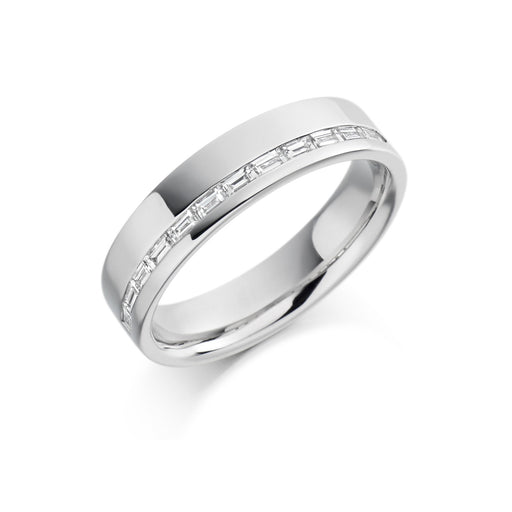 18ct White Gold Baguette-Cut Diamond Half Eternity Ring 0.30ct - HET 1114 - (Size 'Q' Only) Ring Michael Spiers   