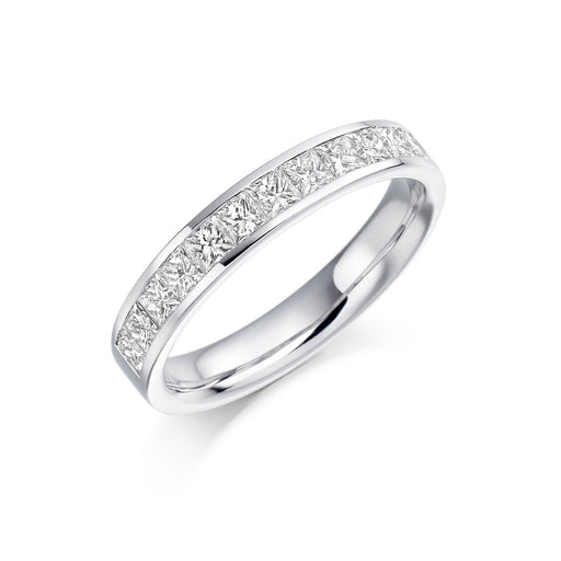 Platinum Princess-Cut Diamond Half Eternity Ring 0.85ct  - HET 1116 - (Size 'O' Only) Ring Michael Spiers   