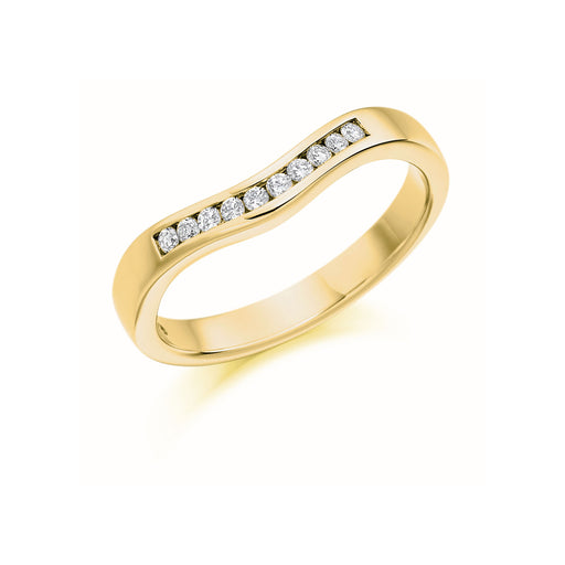 18ct Yellow Gold Brilliant-Cut Diamond Shaped Half Eternity Ring 0.12ct - HET 1129 Ring Michael Spiers   