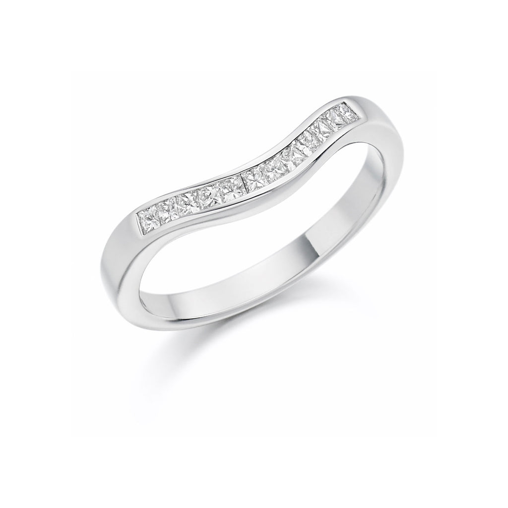 Platinum Princess-Cut Diamond Shaped Eternity Ring HET 1138