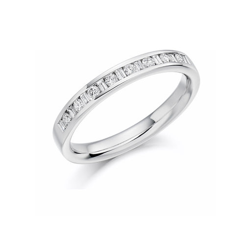 Michael Spiers Platinum Brilliant & Baguette-Cut Diamond Half Eternity Ring 0.25ct - HET 1143 Ring Michael Spiers   