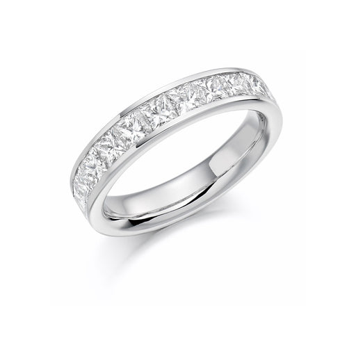 18ct White Gold Princess-Cut Diamond Half Eternity Ring 1.50ct  - HET 1165 - (Size 'R' Only) Ring Michael Spiers   