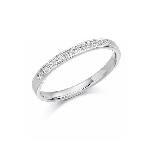 Platinum Princess-Cut Diamond Half Eternity Ring 0.20ct - HET 1174 Ring Michael Spiers   