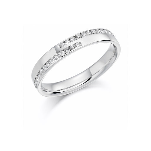 Platinum Brilliant-Cut Diamond Two Row Half Eternity Ring 0.25ct - HET 1177 Ring Michael Spiers   