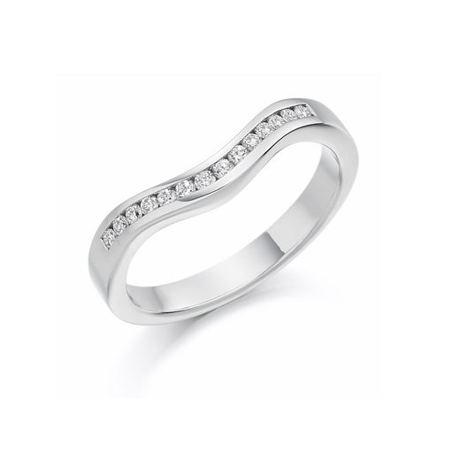 Platinum Brilliant-Cut Diamond Shaped Half Eternity Ring 0.16ct - HET 1182 Ring Michael Spiers   