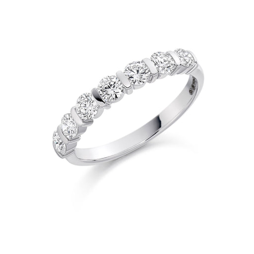 Platinum Brilliant-Cut Diamond Half Eternity Ring 0.75ct - HET 1284 - (Size 'N' Only) Ring Michael Spiers   