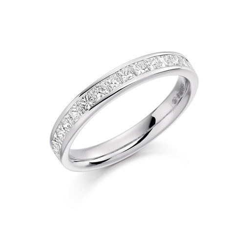 Platinum Princess-Cut Diamond Half Eternity Ring 0.75ct - HET 1301 Ring Michael Spiers   