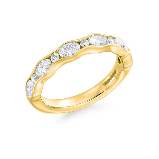 18ct Yellow Gold Brilliant & Oval-Cut Diamond Half Eternity Ring 1.10ct - HET 13853 Ring Michael Spiers   