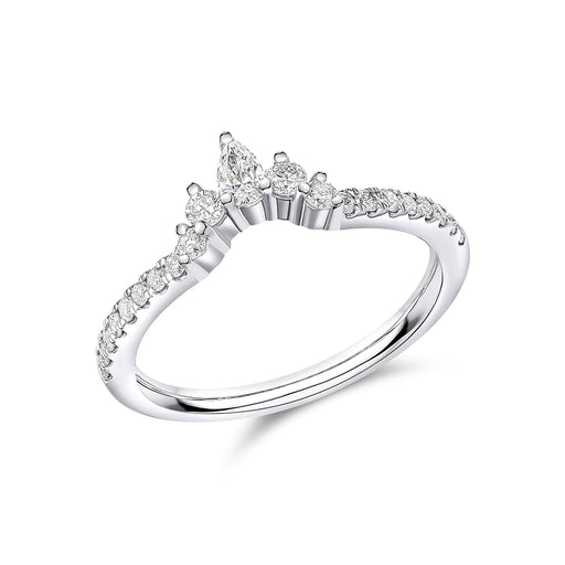 Platinum Brilliant & Pear-Cut Diamond Shaped Eternity Ring 0.35ct - HET 13888 - (Size 'M' Only) Ring Michael Spiers   