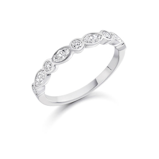 Michael Spiers Platinum Marquise & Brilliant-Cut Diamond Half Eternity Ring 0.45ct - HET 1406 Ring Michael Spiers   