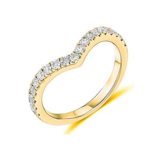 18ct Yellow Gold Brilliant-Cut Diamond Shaped Half Eternity Ring 0.45ct - HET 14220 Ring Michael Spiers   