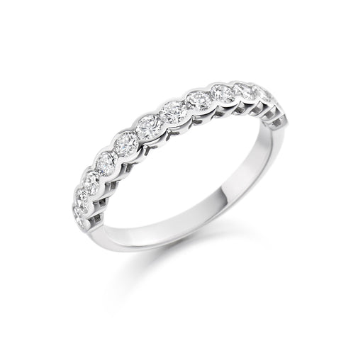 Platinum Brilliant-Cut Diamond Half Eternity Ring 0.75ct - HET 1428 Ring Michael Spiers   