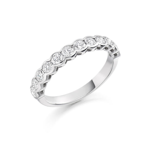 Platinum Brilliant-Cut Diamond Half Eternity Ring 1.00ct - HET 1429 Ring Michael Spiers   