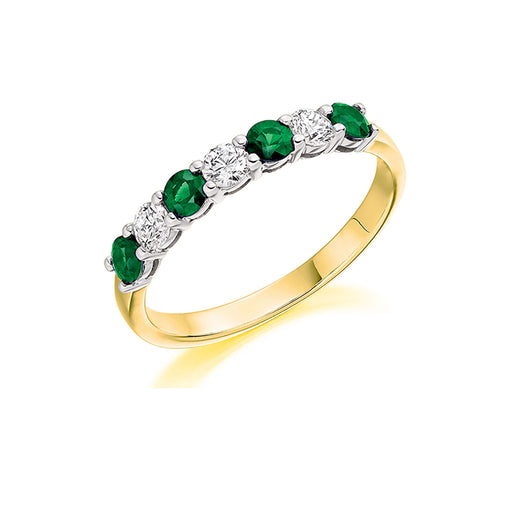 Michael Spiers 18ct Yellow & White Gold Brilliant-Cut Emerald & Diamond Half Eternity Ring 0.55ct - HET 1493 EMD Ring Michael Spiers   