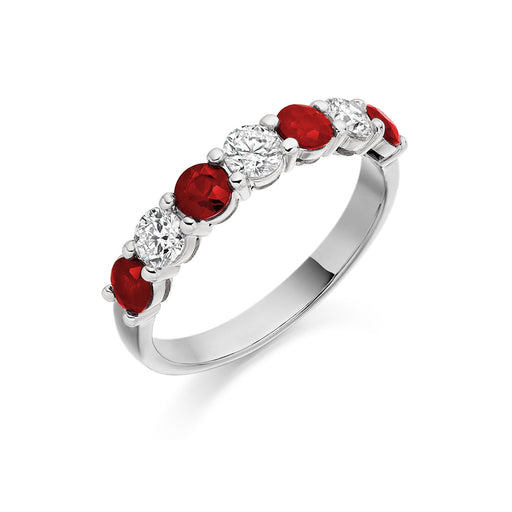 Michael Spiers Platinum Brilliant-Cut Ruby & Diamond Half Eternity Ring 1.14ct - HET 1494 RUD Ring Michael Spiers   