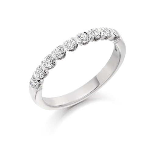 Platinum Brilliant-Cut Diamond Half Eternity Ring 0.50ct - HET 1843 Ring Michael Spiers   