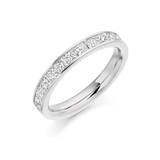 Platinum Princess-Cut Diamond Half Eternity Ring 1.00ct  - HET 2107 - (Size 'M' Only) Ring Michael Spiers   