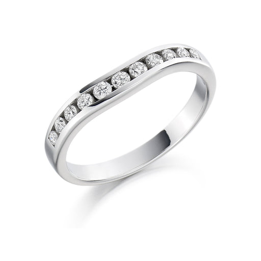 Platinum Brilliant-Cut Diamond Shaped Half Eternity Ring 0.27ct - HET 213 Ring Michael Spiers   