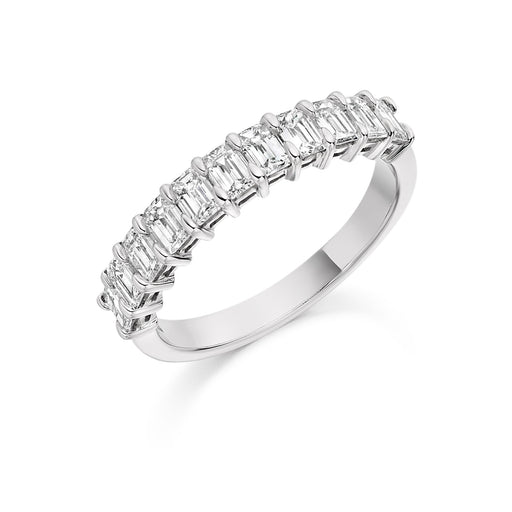 Platinum Emerald-Cut Diamond Half Eternity Ring 1.30ct - HET 2166 - (Size 'M' Only) Ring Michael Spiers   