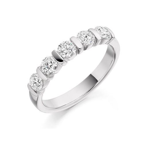 Platinum Brilliant-Cut Diamond Half Eternity Ring 0.75ct - HET 2169 - (Size 'M' Only) Ring Michael Spiers   