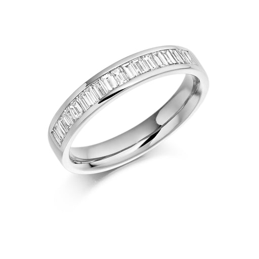 Platinum Baguette-Cut Diamond Half Eternity Ring 0.56ct - HET 925 Ring Michael Spiers   