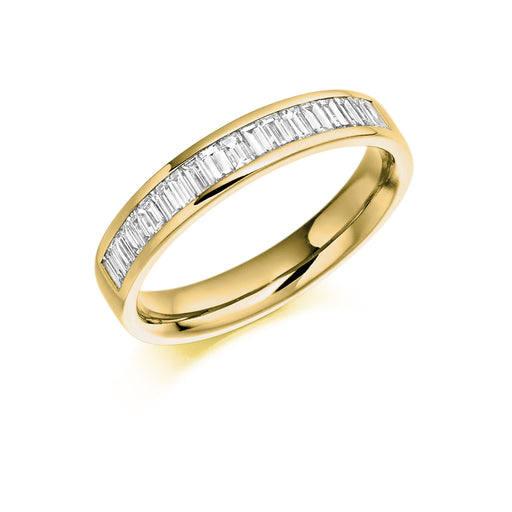 18ct Yellow Gold Baguette-Cut Diamond Half Eternity Ring 0.56ct - HET 925 - (Size 'M' Only) Ring Michael Spiers   