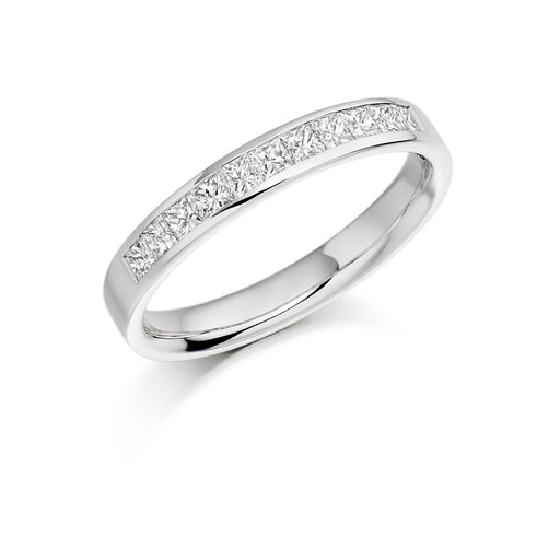 Platinum Princess-Cut Diamond Half Eternity Ring 0.50ct - HET 929 - (Size 'M' Only) Ring Michael Spiers   