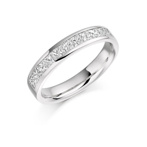 Platinum Princess-Cut Diamond Half Eternity Ring 0.75ct - HET 930 - (Size 'N' Only) Ring Michael Spiers   