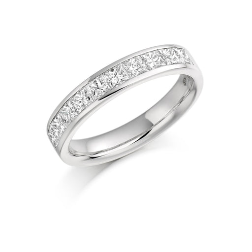 Platinum Princess-Cut Diamond Half Eternity Ring 1.00ct - HET 931 - (Size 'M' Only) Ring Michael Spiers   