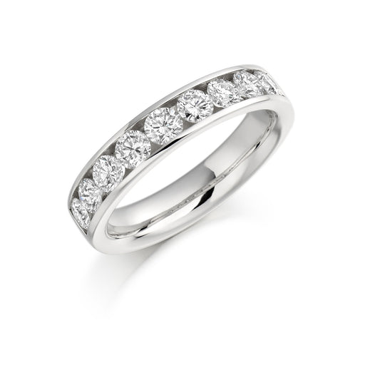 Platinum Brilliant-Cut Diamond Half Eternity Ring 1.00ct - HET 940 Ring Michael Spiers   