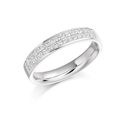 Platinum Princess-Cut Diamond Half Eternity Ring 0.60ct - HET 987 - (Size 'N' Only) Ring Michael Spiers   