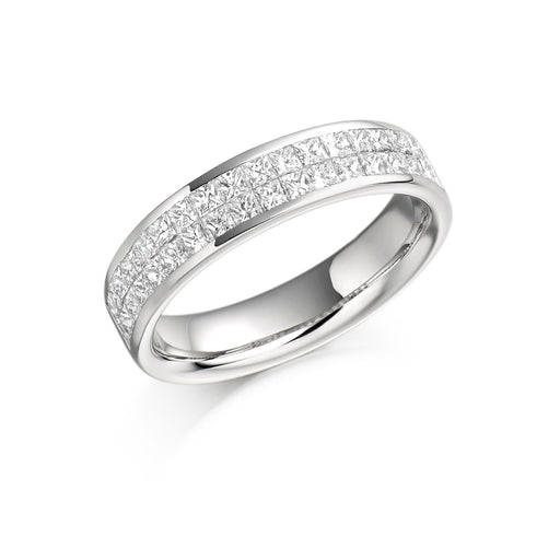 Platinum Princess-Cut Diamond Half Eternity Ring 1.00ct - HET 988 - (Size 'O' Only) Ring Michael Spiers   