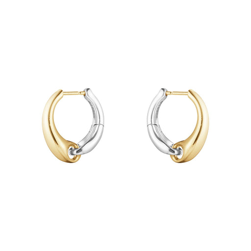 Georg Jensen REFLECT Silver & 18ct Yellow Gold Earhoops, Large 20001180 Earrings Georg Jensen