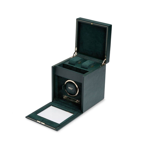 Wolf British Racing Single Watch Winder With Storage Green 792141 Watch Winder Wolf   