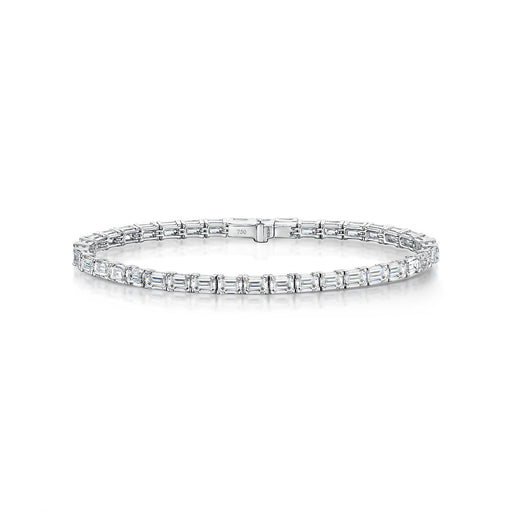 Michael Spiers 18ct White Gold Emerald-Cut Diamond Line Bracelet - 10.29ct
