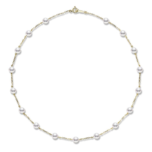 Mikimoto Classic Akoya Cultured Pearl Chain Necklace in 18ct Yellow Gold - PPL129KA Necklace Mikimoto   