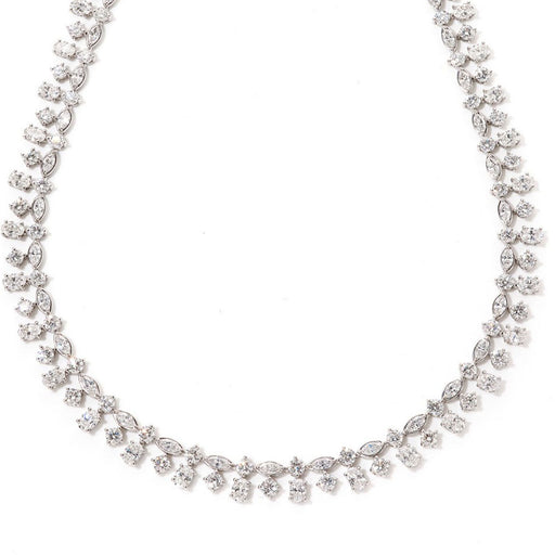 Platinum Brilliant, Oval & Marquise-Cut Diamond Double Row Necklace 28.22ct Necklace Michael Spiers   