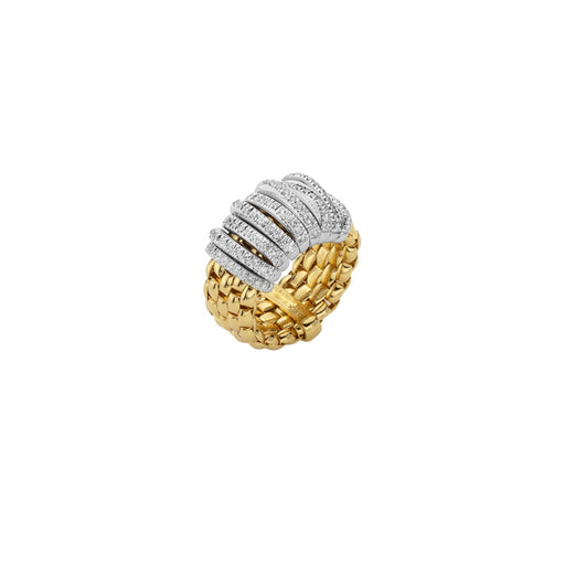 Panorama 18ct Yellow & White Gold Pave Diamond Flex'it Ring 58804AX_PB_G_XBX Ring Fope Small  