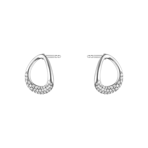 Georg Jensen OFFSPRING Silver Diamond Earrings 10015849 Earrings Georg Jensen   