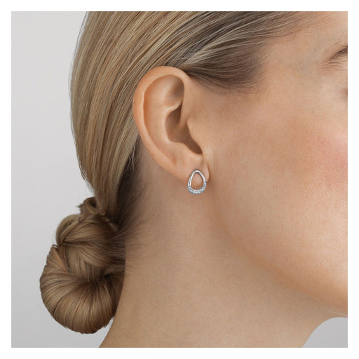 Georg Jensen OFFSPRING Silver Diamond Earrings 10015849 Earrings Georg Jensen   