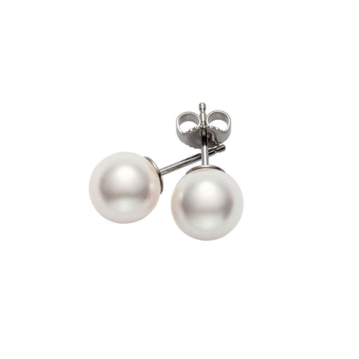 Mikimoto Classic A Grade Akoya Cultured Pearl Stud Earrings in 18ct White Gold Earrings Mikimoto   