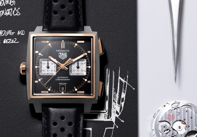 TAG Heuer Monaco Chronograph Black and Rose