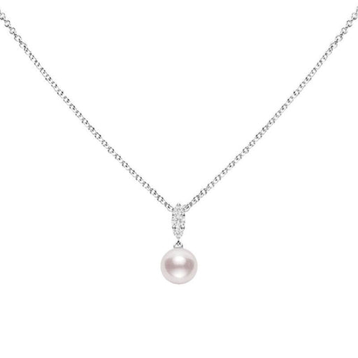 Mikimoto Morning Dew Akoya Cultured Pearl & Diamond Necklace in 18ct White Gold - PPL10382DW Necklace Mikimoto   