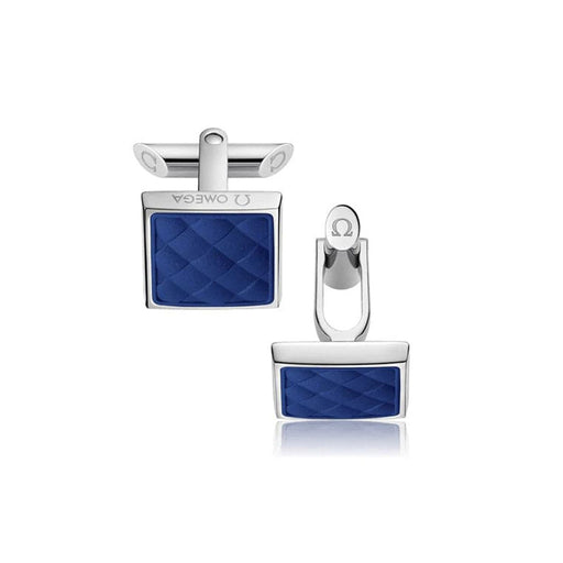 Aqua Cufflinks in Steel & Electric Blue Rubber C92STA0509505 Cufflinks & Accessories Omega   