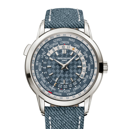 NEW: Patek Philippe Complications World Time, Opaline Blue-Grey Dial 5330G-001