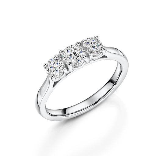 Platinum Brilliant-Cut Diamond Trilogy Three Stone Ring 0.75ct Ring Michael Spiers   