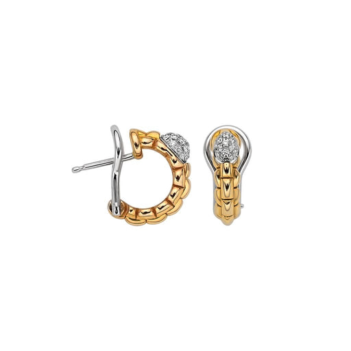 Eka 18ct Yellow & White Gold Diamond Hoop Earrings 73001OX_PB_G_XBX Earrings Fope